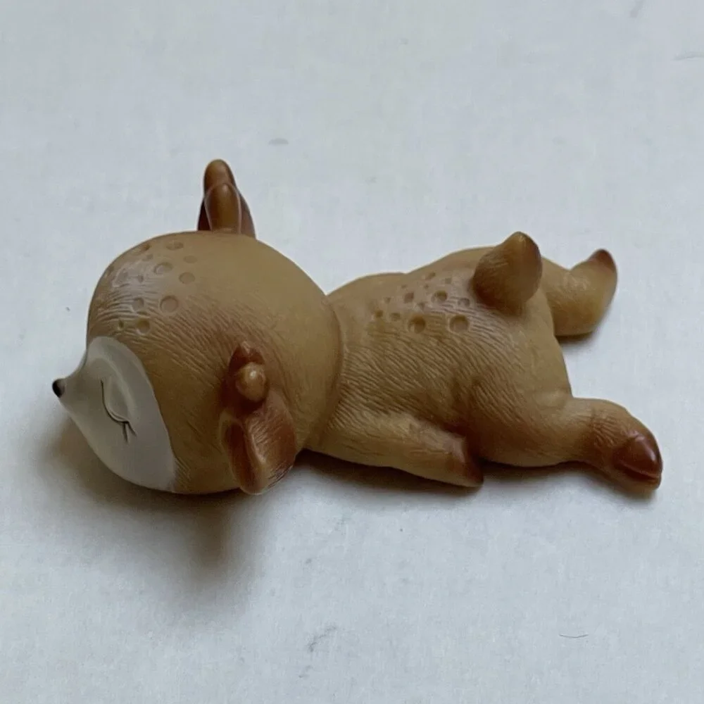 Figurines Decor Miniature Animal Ornaments Toy Sleeping Fawn